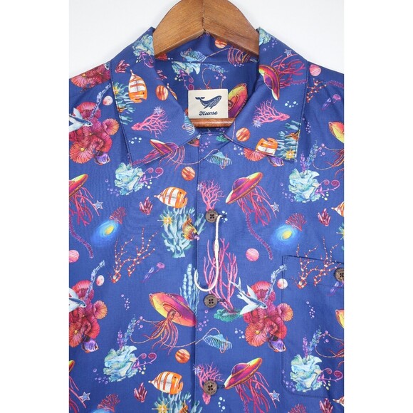 Yiume Button Down Shirt Tropical Ocean Life Sea Fish Marine Life Size XL NWOT - Picture 4 of 9